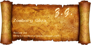 Zombory Géza névjegykártya