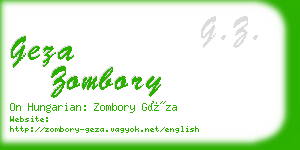geza zombory business card